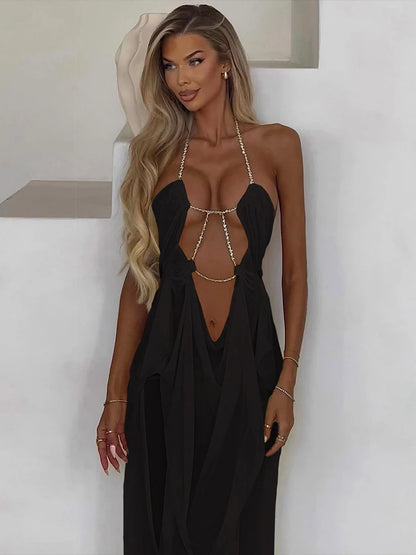 Aura Chain Halter Gown