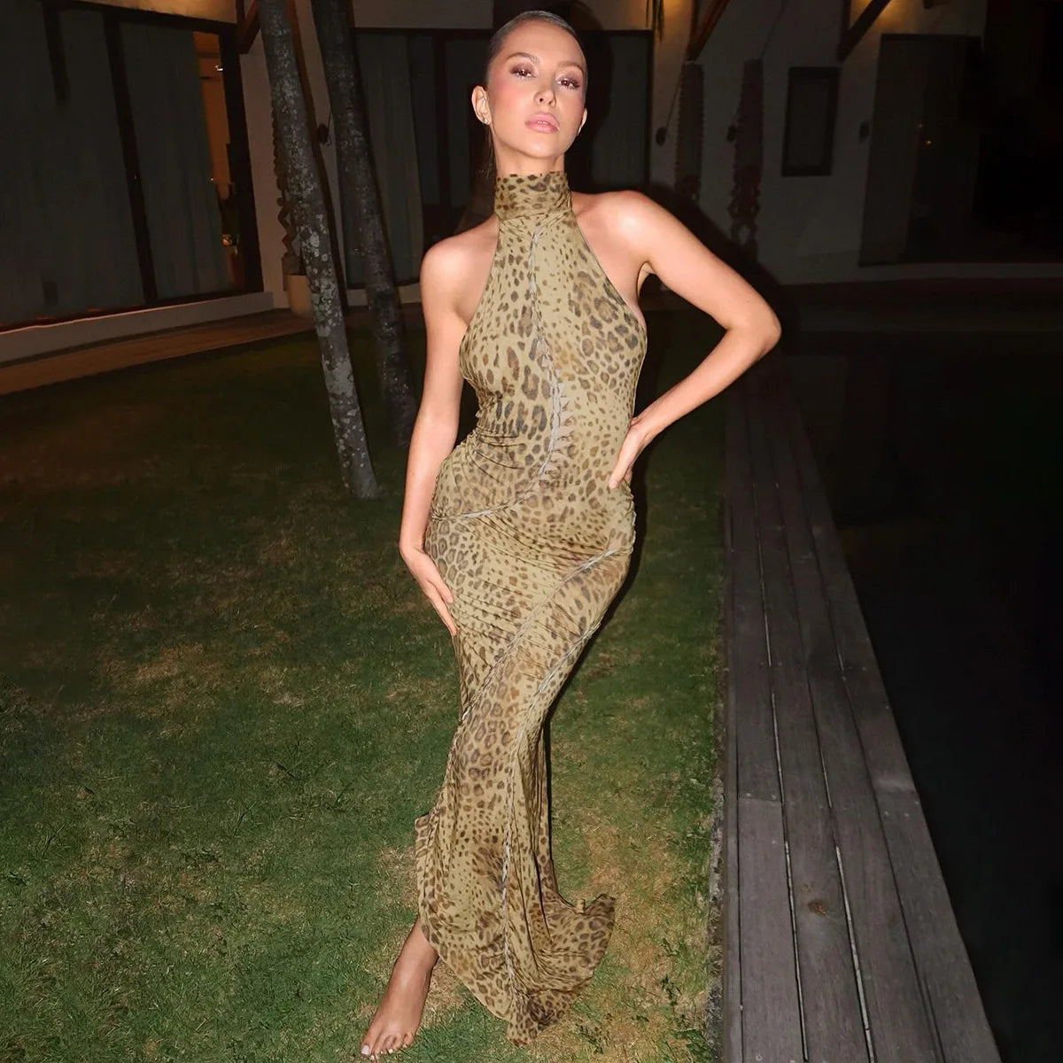 After Dark Leopard Maxi
Dress