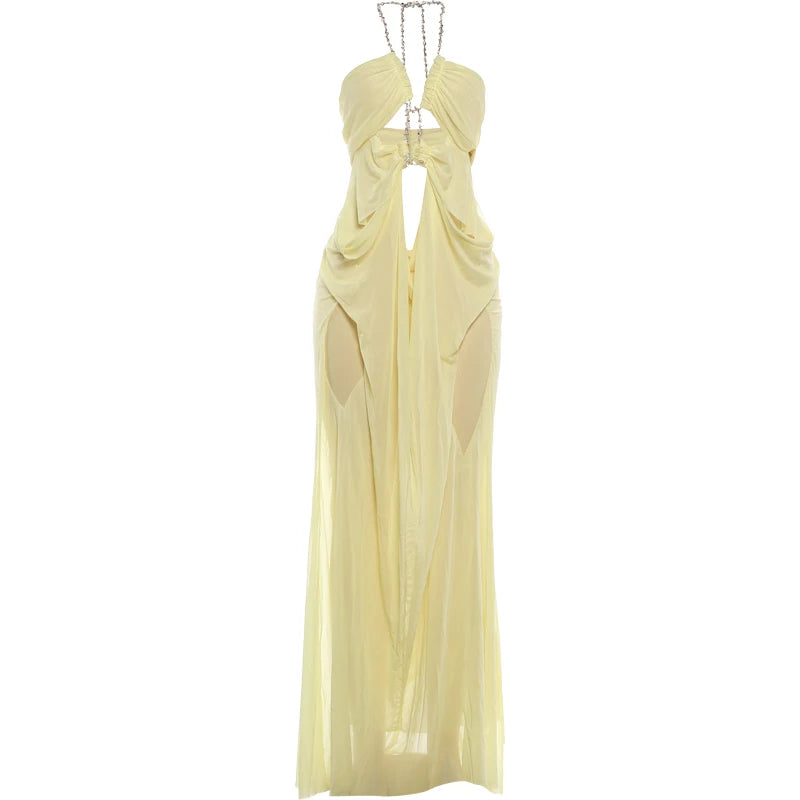Aura Chain Halter Gown