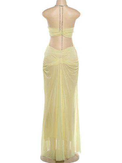 Aura Chain Halter Gown