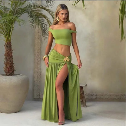 white 2-piece set:
Santorini Slit Two-Piece Set