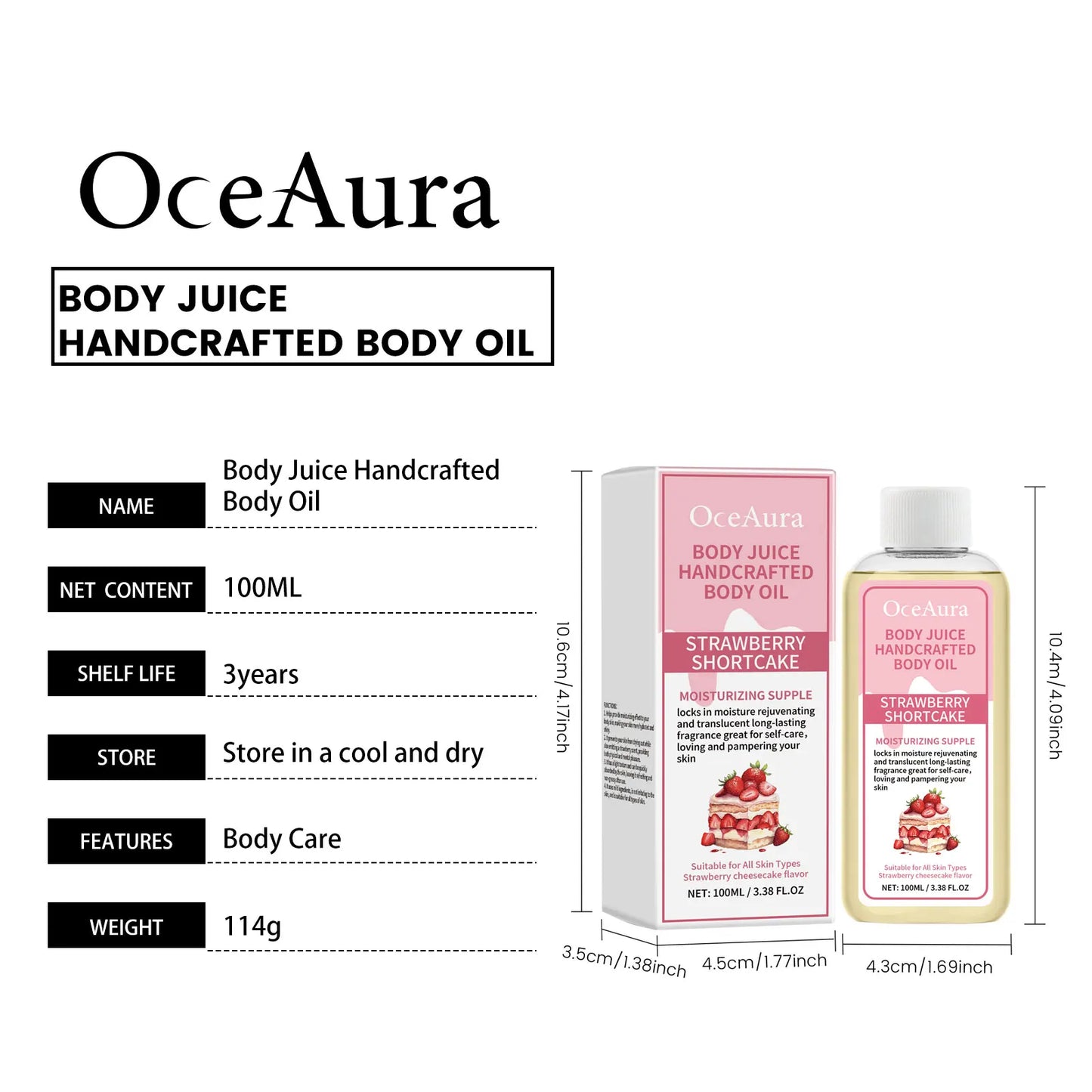 Strawberry Vanilla Body
Oil | Hydrating Glow Fragrance