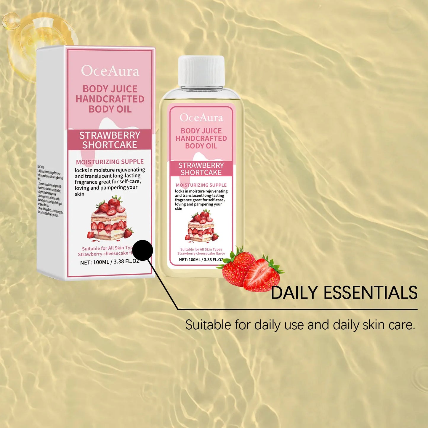 Strawberry Vanilla Body
Oil | Hydrating Glow Fragrance