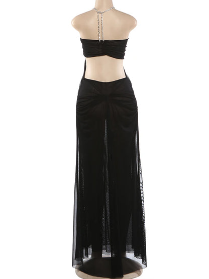 Aura Chain Halter Gown