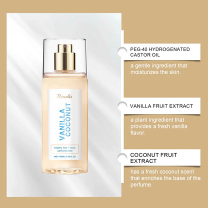 Coconut Vanilla Perfume
Mist | Light Tropical Body
Spray