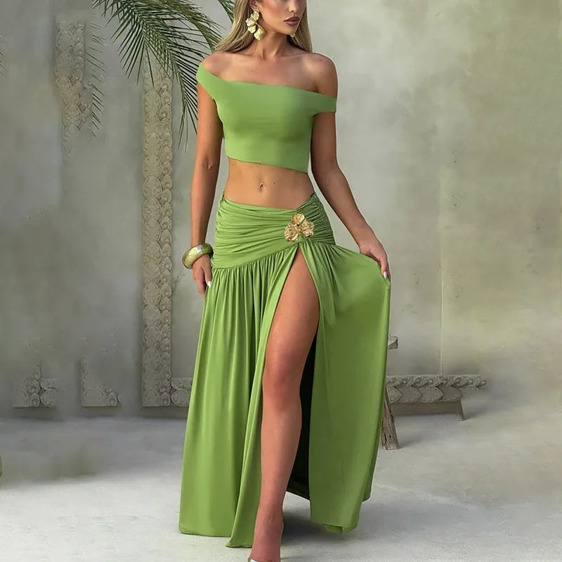 white 2-piece set:
Santorini Slit Two-Piece Set
