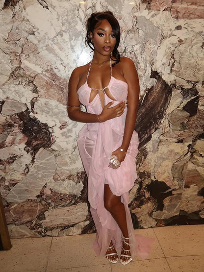 Aura Chain Halter Gown