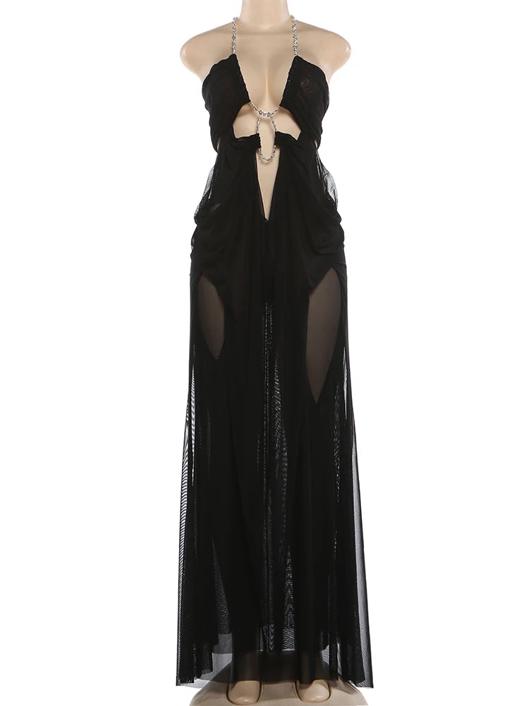 Aura Chain Halter Gown