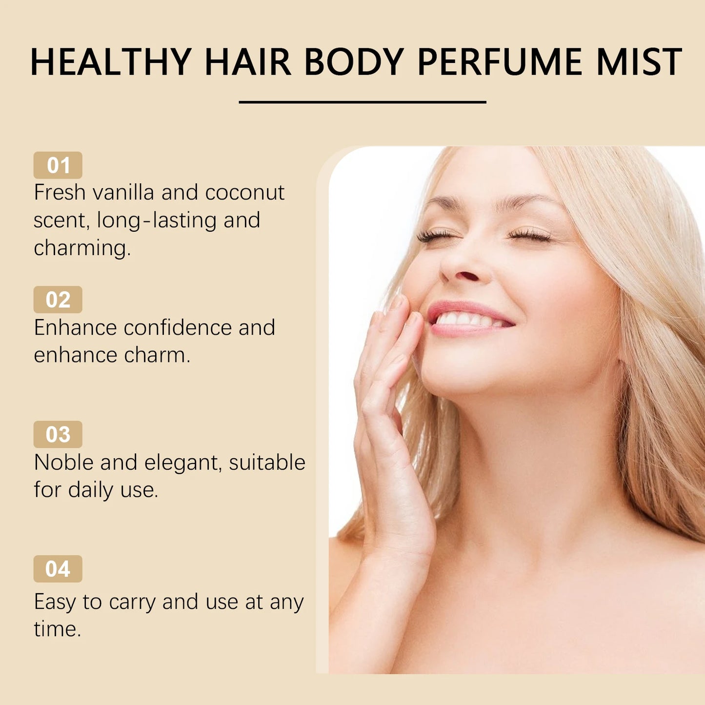 Coconut Vanilla Perfume
Mist | Light Tropical Body
Spray