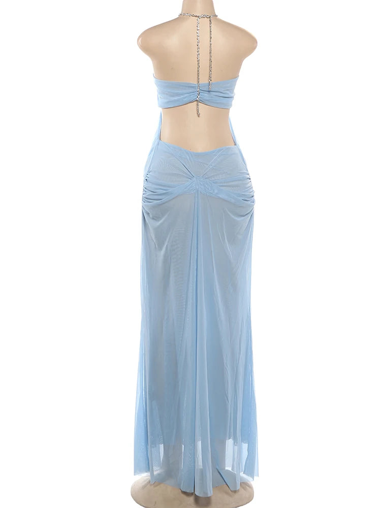 Aura Chain Halter Gown