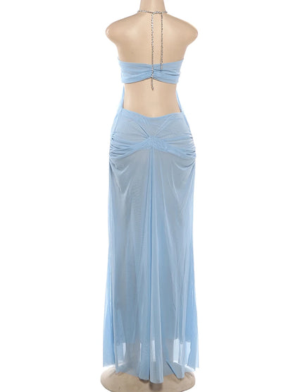 Aura Chain Halter Gown