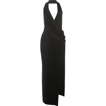 Vacay Halter Maxi Dress | Deep V Backless Summer Dress