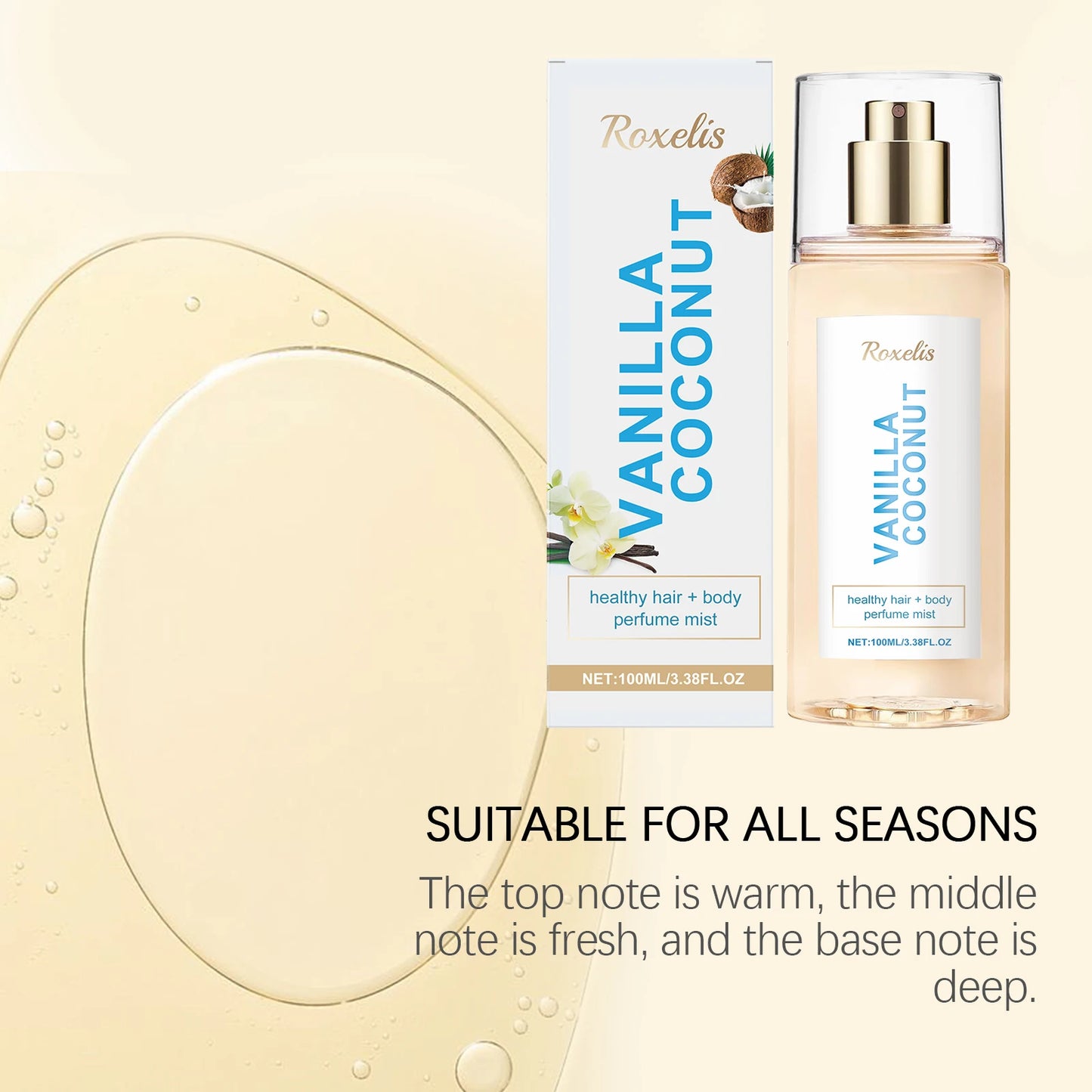 Coconut Vanilla Perfume
Mist | Light Tropical Body
Spray