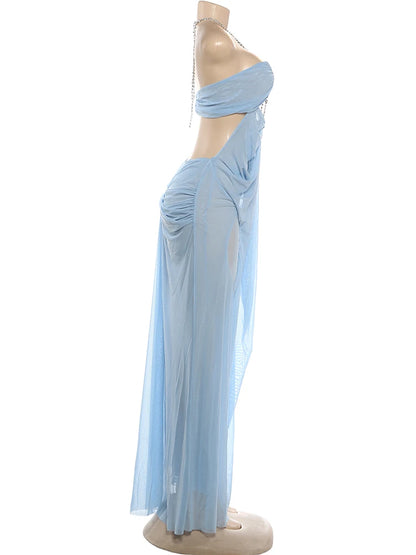 Aura Chain Halter Gown