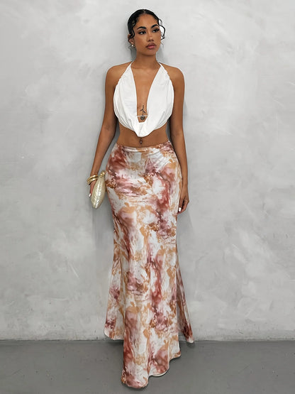 Long Halter Skirt Bodycon Midi