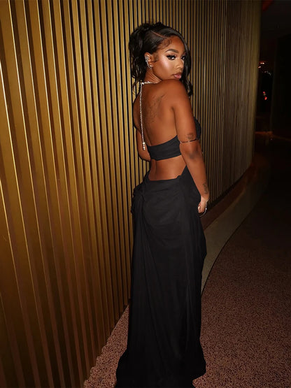 Aura Chain Halter Gown