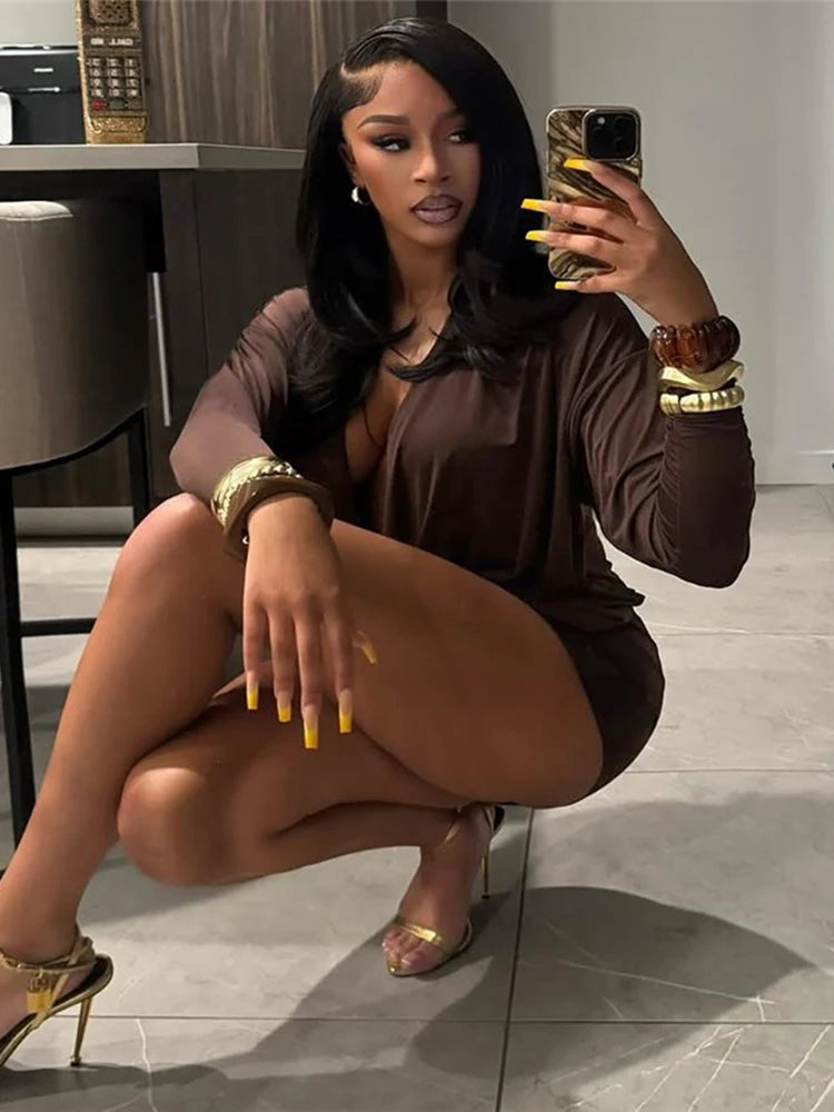 After Hours Deep V Mini
Dress