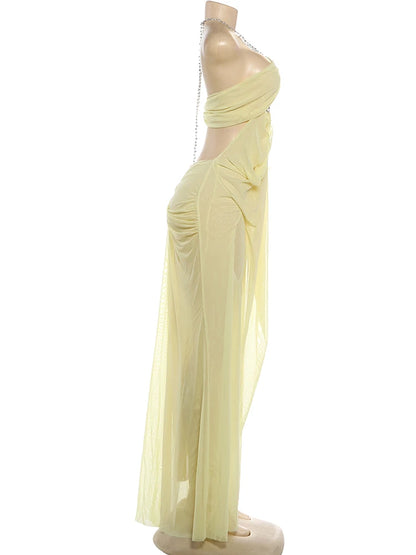 Aura Chain Halter Gown