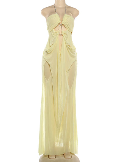 Aura Chain Halter Gown