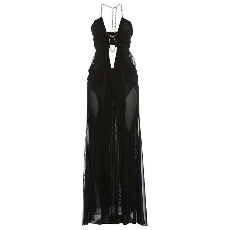 Aura Chain Halter Gown