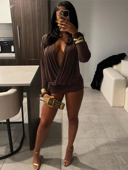 After Hours Deep V Mini
Dress