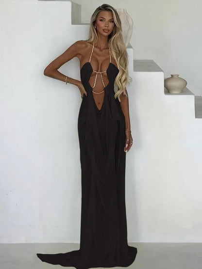 Aura Chain Halter Gown
