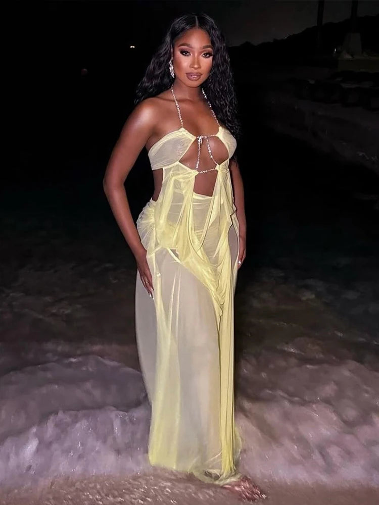 Aura Chain Halter Gown