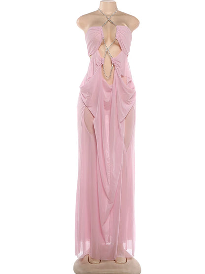 Aura Chain Halter Gown