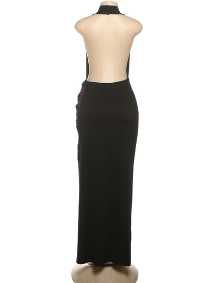 Vacay Halter Maxi Dress | Deep V Backless Summer Dress