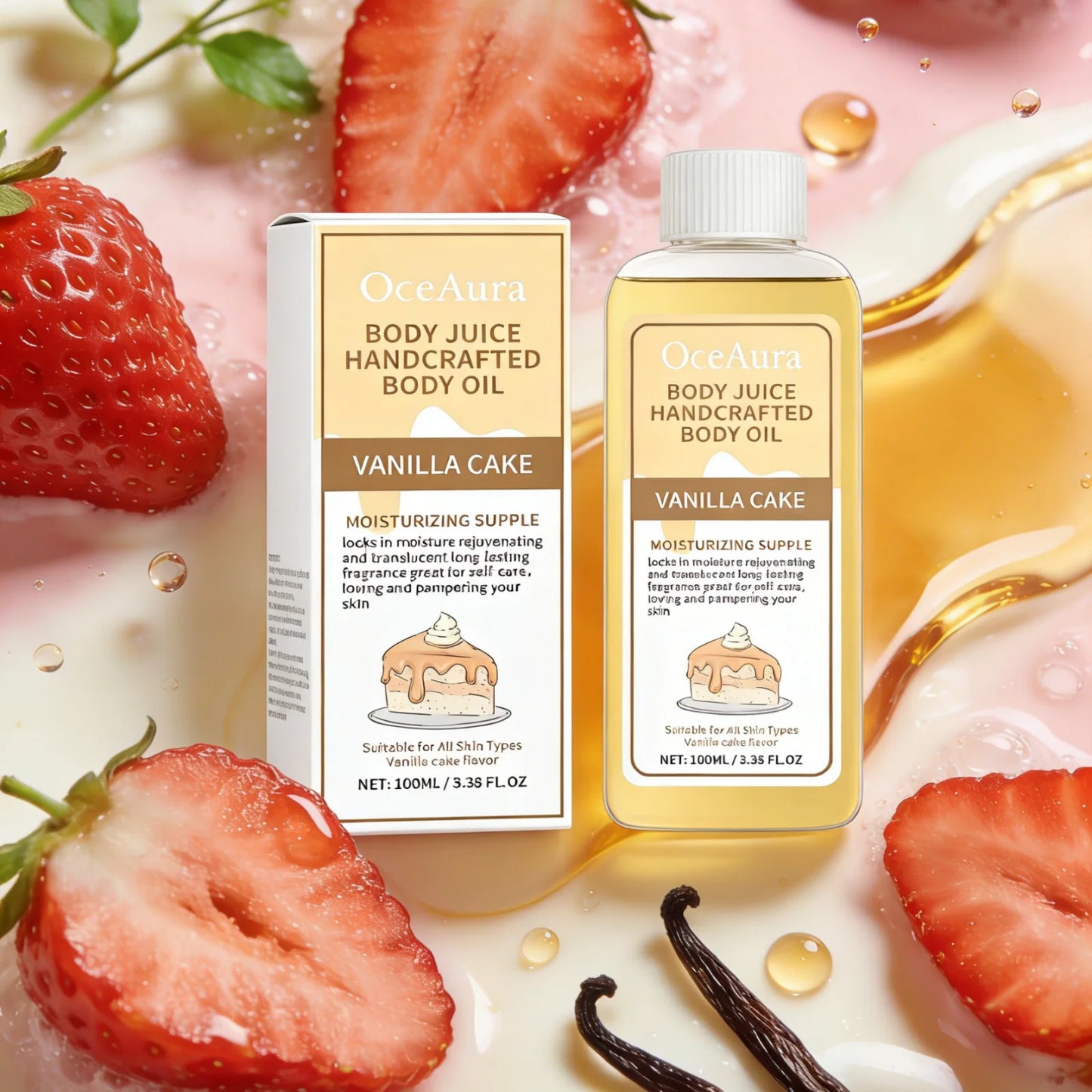 Strawberry Vanilla Body
Oil | Hydrating Glow Fragrance