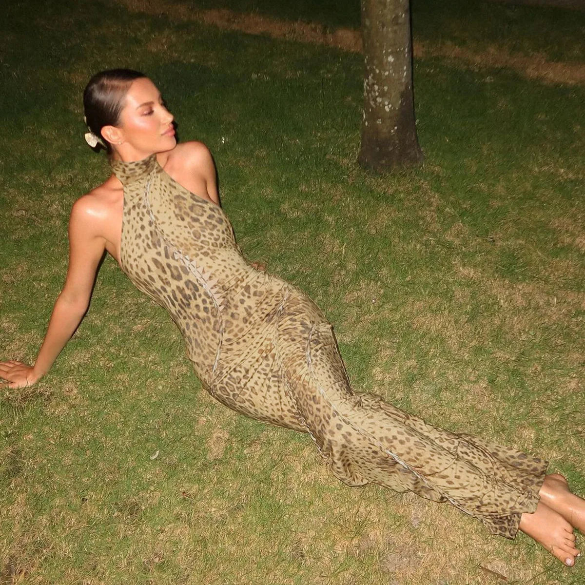 After Dark Leopard Maxi
Dress