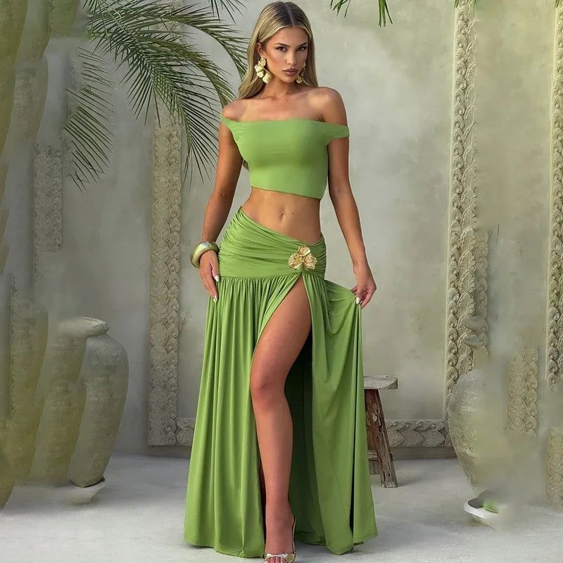 white 2-piece set:
Santorini Slit Two-Piece Set