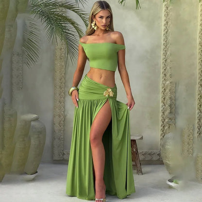 white 2-piece set:
Santorini Slit Two-Piece Set